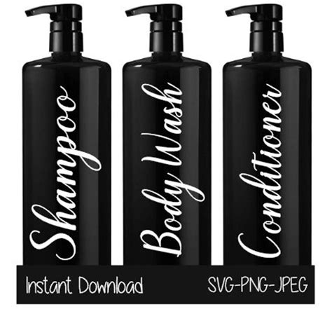 Shampoo Conditioner And Body Wash Svg Bathroom Svg Bathroom Etsy