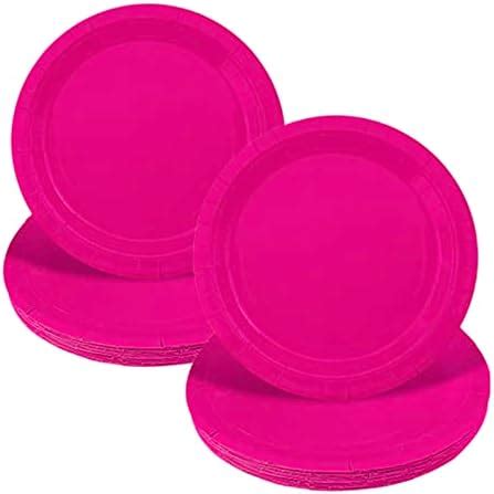 Pcs Hot Pink Paper Plates Inch Disposable Tableware Party Plates