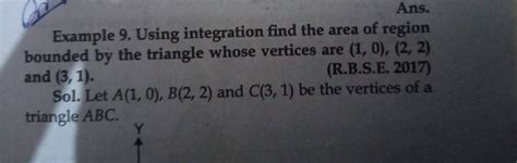 Ans Example Using Integration Find The Area Of Region Bounded By The