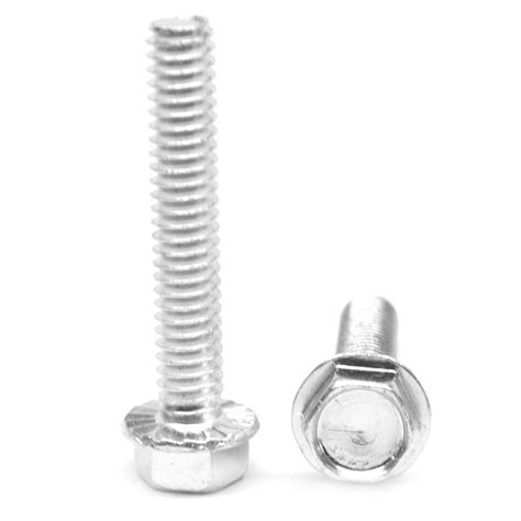 10 32 X 38 Fine Thread Machine Screw Hex Washer Head With Serration Low Carbon Steel Zinc