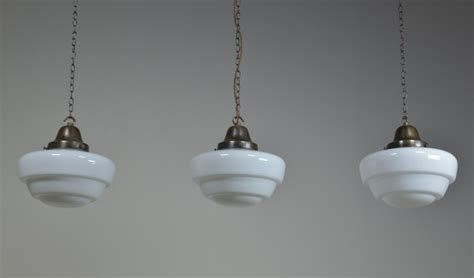 Antique Reclaimed Listings Stepped Opaline Pendant Lights SalvoWEB UK