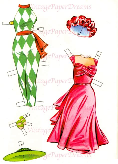 Vintage Paper Doll Printable Pdf Sister Paper Doll 60s 1960s Paper Doll