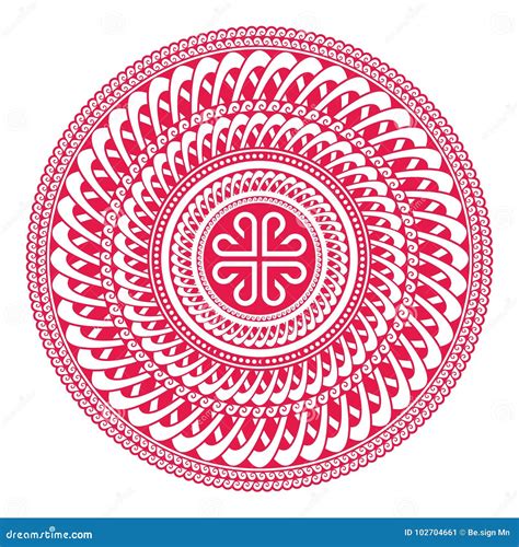 Mandala Mongolian National Ornaments Stock Vector Illustration Of