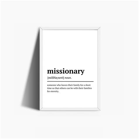 Missionary Definition Printable Wall Art Missionary Print Missionary