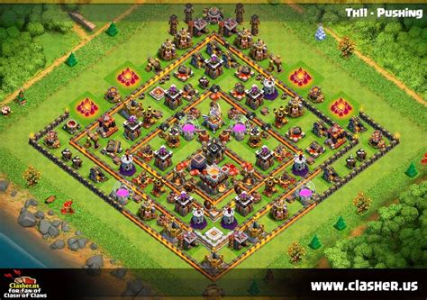 Town Hall 11 - TROPHY Base Map #20 - Clash of Clans | Clasher.us