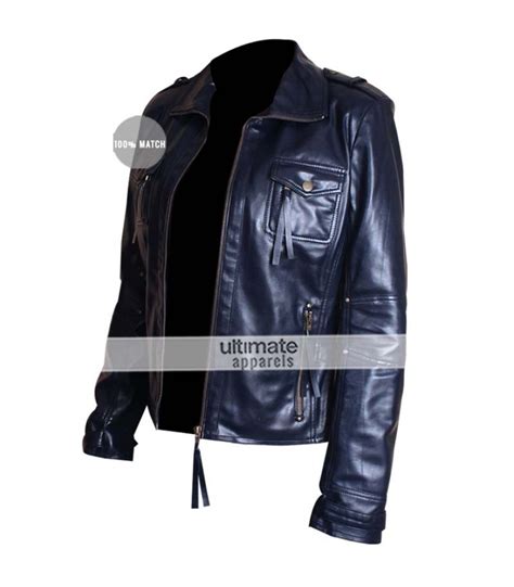 Slim Fit Navy Blue Womens Leather Jacket