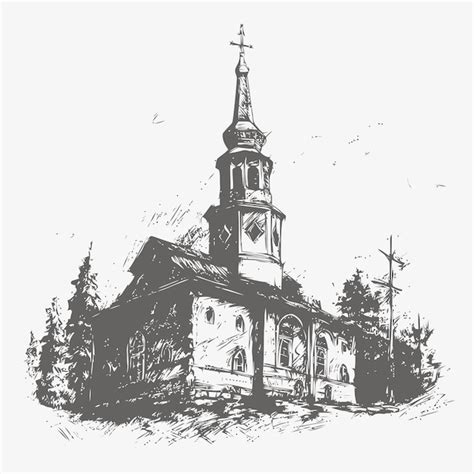 Premium Vector | Sketch of church sketch of church hand drawn