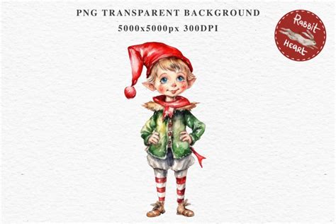 Cute Christmas Elf Santa Winter Decor Clipart PNG Scrapbook