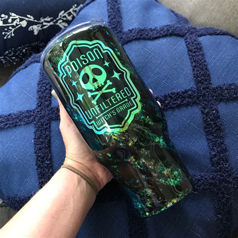 Halloween Tumbler Custom Glitter Tumbler Witches Brew Etsy