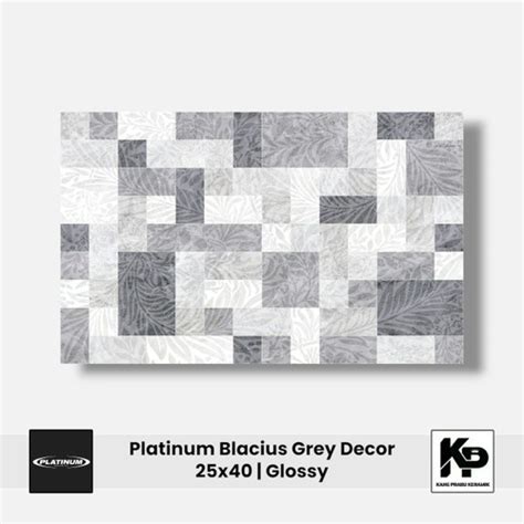 Jual Keramik PLATINUM CERAMICS Blacius Grey Decor 25x40 Jakarta Pusat