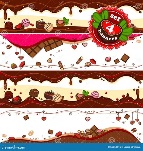 Chocolate Candy Banners Stock Illustration Illustration Of Dessert