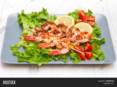 Plate Grilled Prawns Image & Photo (Free Trial) | Bigstock