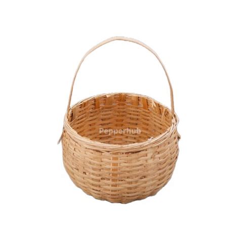 Mini Bamboo Handle Basket Bamboo Fruit Basket Pepperhub