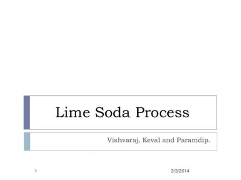 Lime Soda Process - Softening Of Water