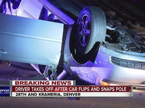 Driver Crashes Into Light Pole Flips Car