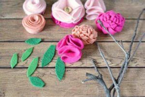 DIY Handmade No Sew Felt Flowers With Twigs Art Craft Ideas