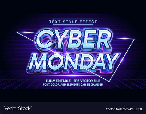 Editable Text Effect With Cyber Monday Theme Vector Image