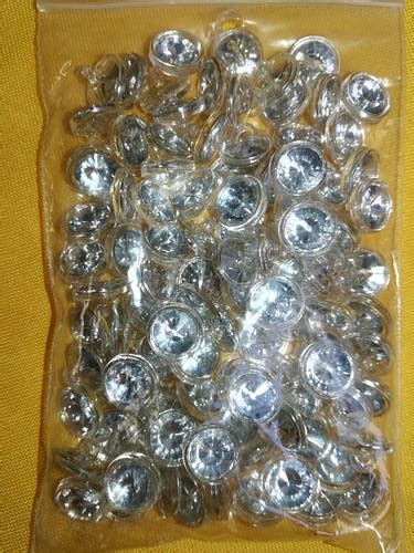 Пуговицы пластиковые с камнем на ножке (с ушком) PG202 (100шт, №16/10мм ...