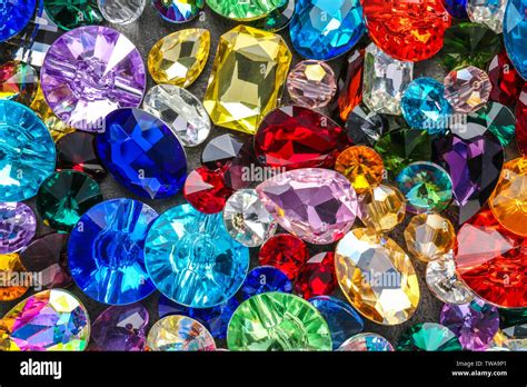 Various Colorful Precious Stones For Jewellery As Background Stock