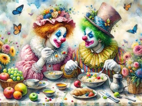 Solve Clowns Eating Jigsaw Puzzle Online With Pieces