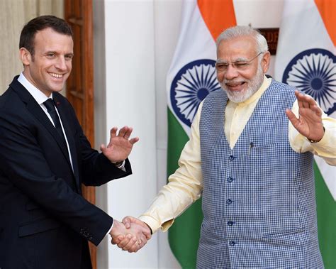 Narendra Modi Macron Meet India France Ink 14 Pacts Including On