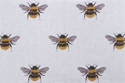 Tfa Busy Bee Embroidered Drapery Fabric In Honey