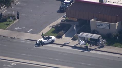 One Hospitalized After Car Crashes Into Mira Mesa Bus Stop Nbc 7 San