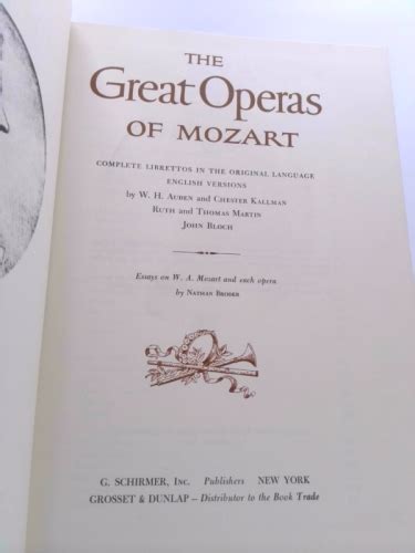 The Great Operas of Mozart - Librettos and Pictorial History with ...