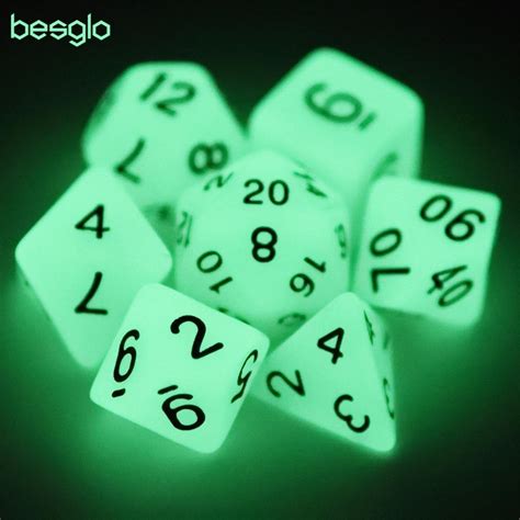 DND Dice Set Glow in the Dark – Kinky Cloth