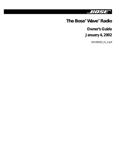 Download "Bose wave radio owners guide" free