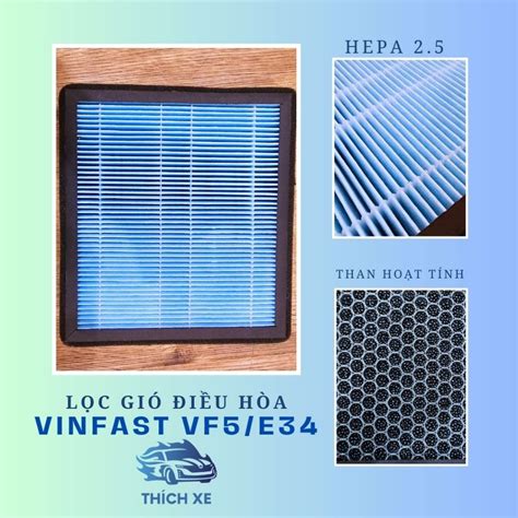 Lọc gió điều hoà Hepa 2 5 Than Hoạt tính cho VINFAST VFe34 VF5 Shopee