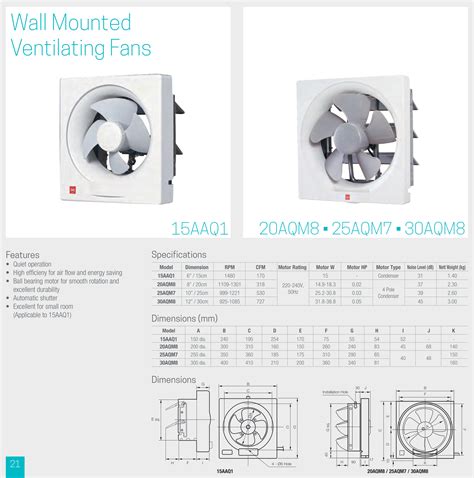 Tampoi Lighting Kdk Aqm Inch Wall Mounted Ventilating Fan