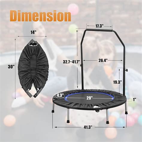 Bcan 48 Foldable Mini Trampoline Fitness Rebounder With