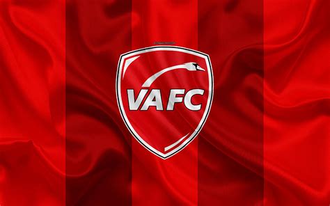 Valenciennes FC 4k silk texture logo red silk flag French football club emblem Ligue 2 ...