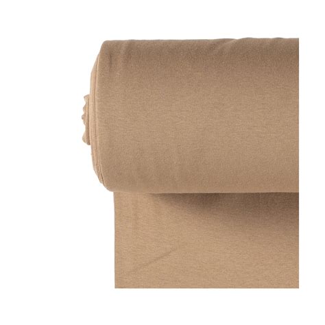 Tissu jersey Bord côte Tubulaire camel clair