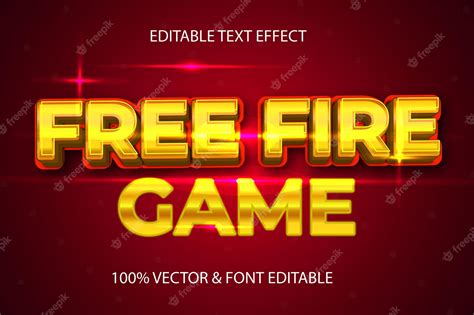 Premium Vector | Free fire game premium 3d vector text effect fully ...