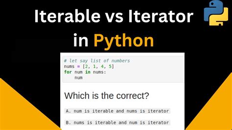 Iterable Vs Iterator In Python Youtube