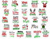 Christmas Wine Glass SVG File Mega Bundle 26 Funny Christmas Etsy Canada