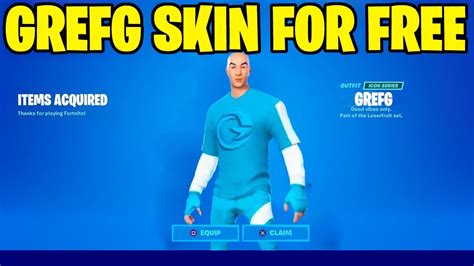 How To Get Grefg Skin For Free In Fortnite Chapter 2 Season 5 Youtube