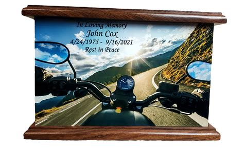 Motorcycle Rider Personalize Urns, Bike Cremation Urn, Custom Wooden ...