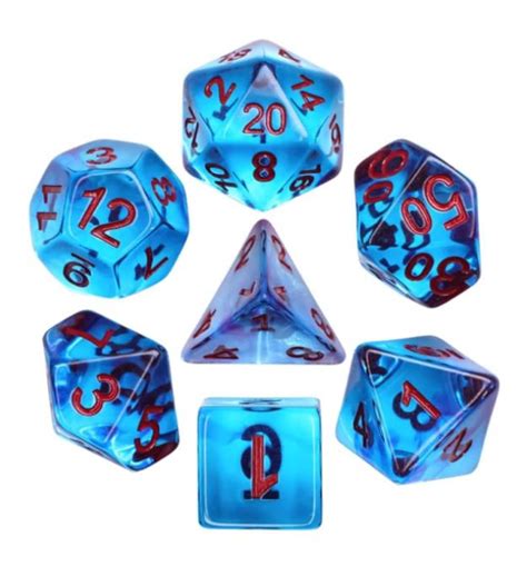 Blue Devil Dnd Dice Set Dungeons And Dragons 7 Dice Rpg Polyhedral Set