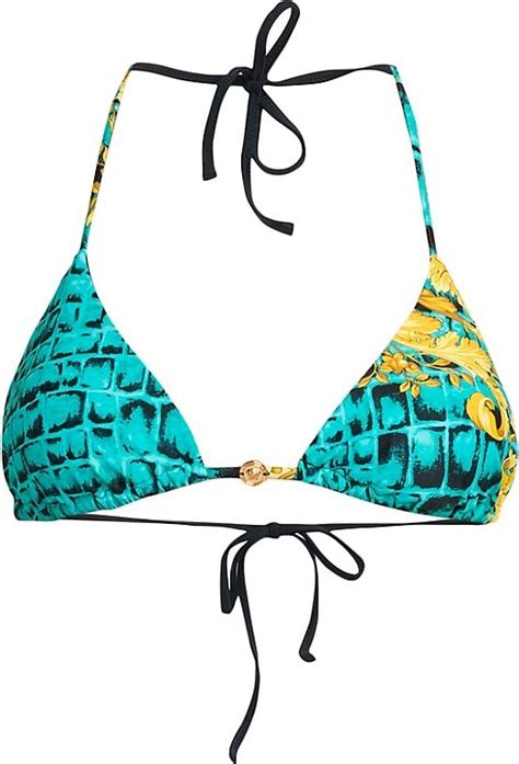 Versace Vita Baroccodile Triangle Bikini Top ShopStyle Two Piece