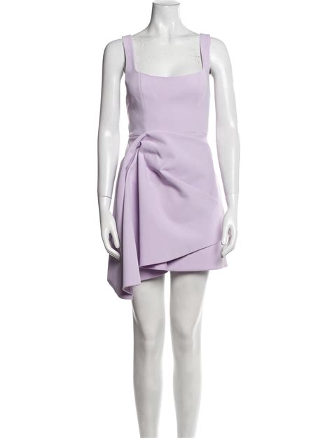 Acler Square Neckline Mini Dress Purple Dresses Clothing