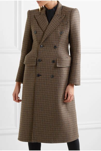 Balenciaga Hourglass Double Breasted Checked Wool Blend Coat Net A Portercom