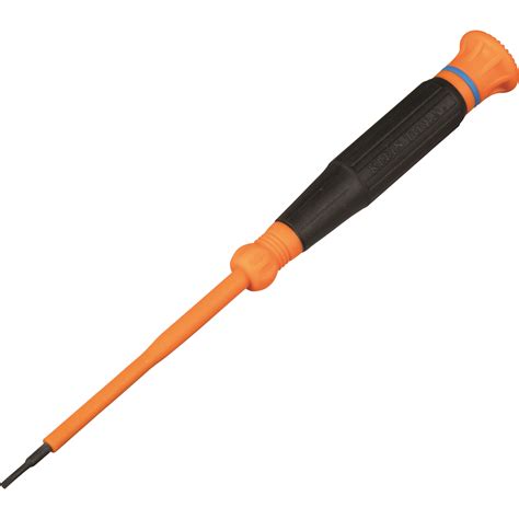 Insulated Precision Screwdriver, 1/16-Inch Slotted, 3-Inch Shank