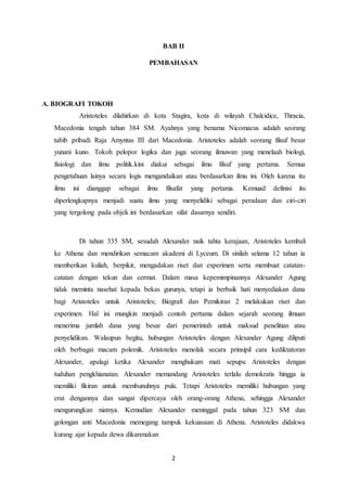 Makalah Filsafat Ilmu Aristoteles PDF