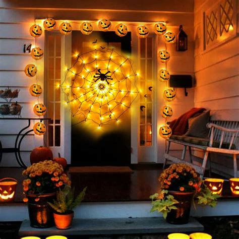 Halloween Spider Web Lights 70LED Orange Lights Med Black Spide Fyndiq