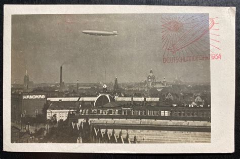 1934 Germany Graf Zeppelin LZ127 RPPC POSTCARD Cover To Hannover C40