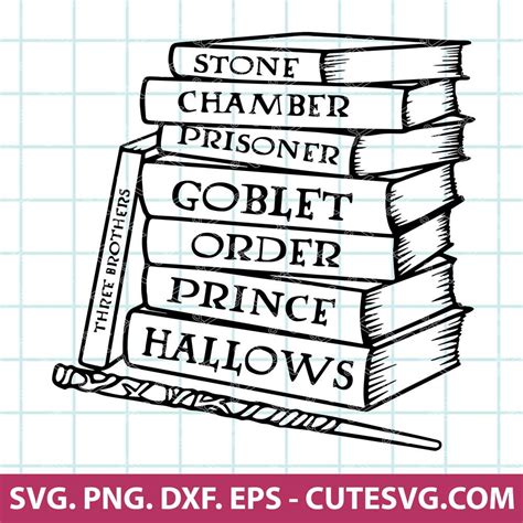 Harry Potter Books Stack Svg Cut File Wizard Svg Harry Potter Svg