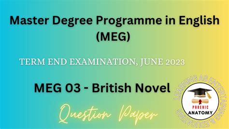 Meg British Novel Term End Examination June Question